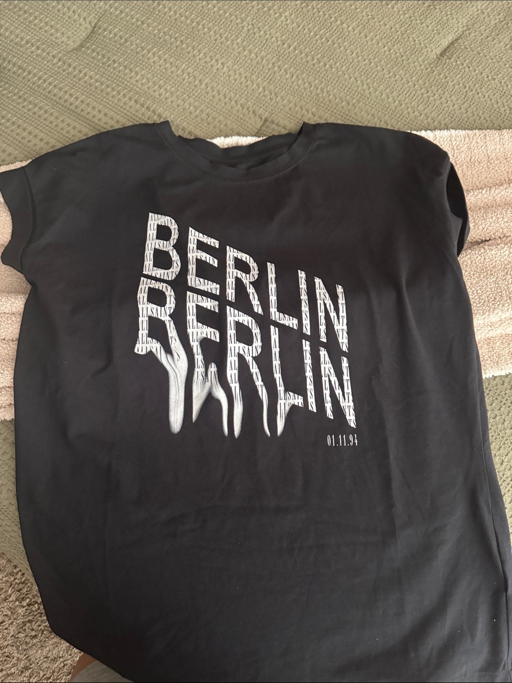 All Saints Black Graphic 'Berlin' Short Sleeve Tee